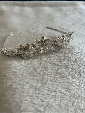 Silver and Crystal Floral Bridal Tiara